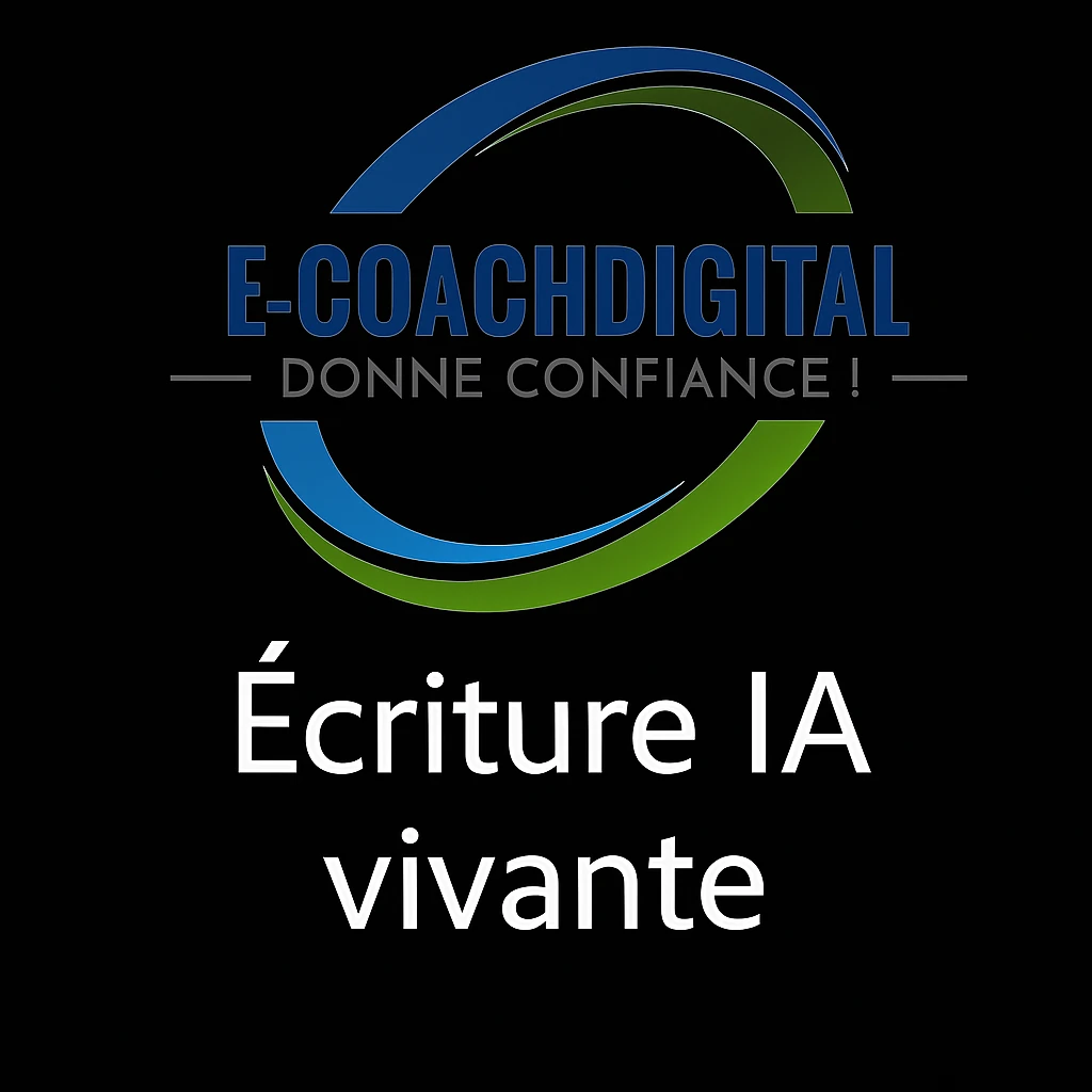Logo E-CoachDigital accompagné du titre Écriture IA vivante